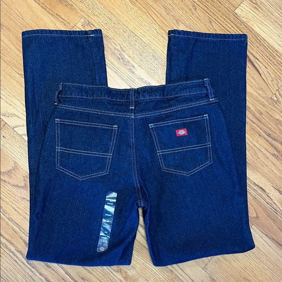 Dickie's Women's Lined Blue Jeans Regular Straight Cut Dark Wash Sz 8R W/31 L/32 - Picture 6 of 15